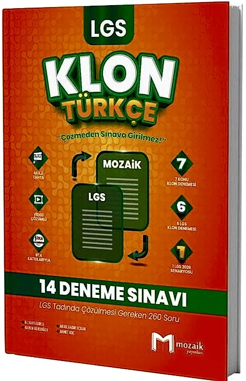 Mozaik Yayınları 8. Sınıf LGS Türkçe Klon 14 Deneme