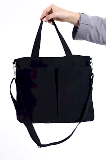 Bagg Çapraz Siyah Kanvas Çanta Pl