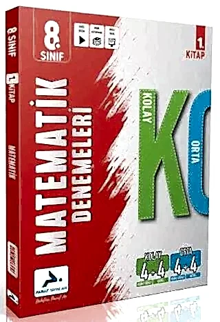 Paraf 8. Sınıf Matematik Kolay Orta Branş Deneme - 1. Kitap