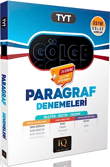 IQ Yayınları TYT Gölge Paragraf Denemeleri