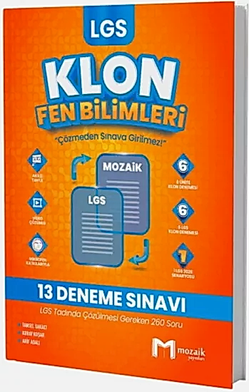 Mozaik Yayınları 8. Sınıf LGS Fen Bilimleri Klon 13 Deneme
