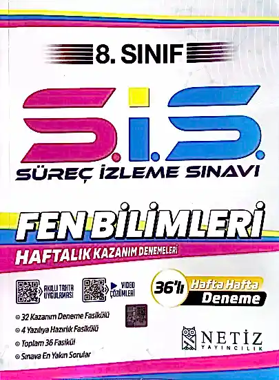Netiz 8.Sınıf Fen Bilimleri Sis Süreç İzleme Sınavları ( Haftalık Kazanım Denemeleri)